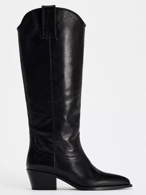 Zara Leather Cowboy Boots - Never Worn